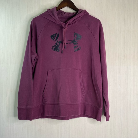 Under Armour Women’s Loose Fit Fleece Pullover Hoodie Maroon Size XL - Picture 1 of 7